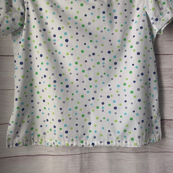 Vintage Studio Works Polka Dot Button Up Shirt Short Sleeve Size Medium - Picture 6 of 15